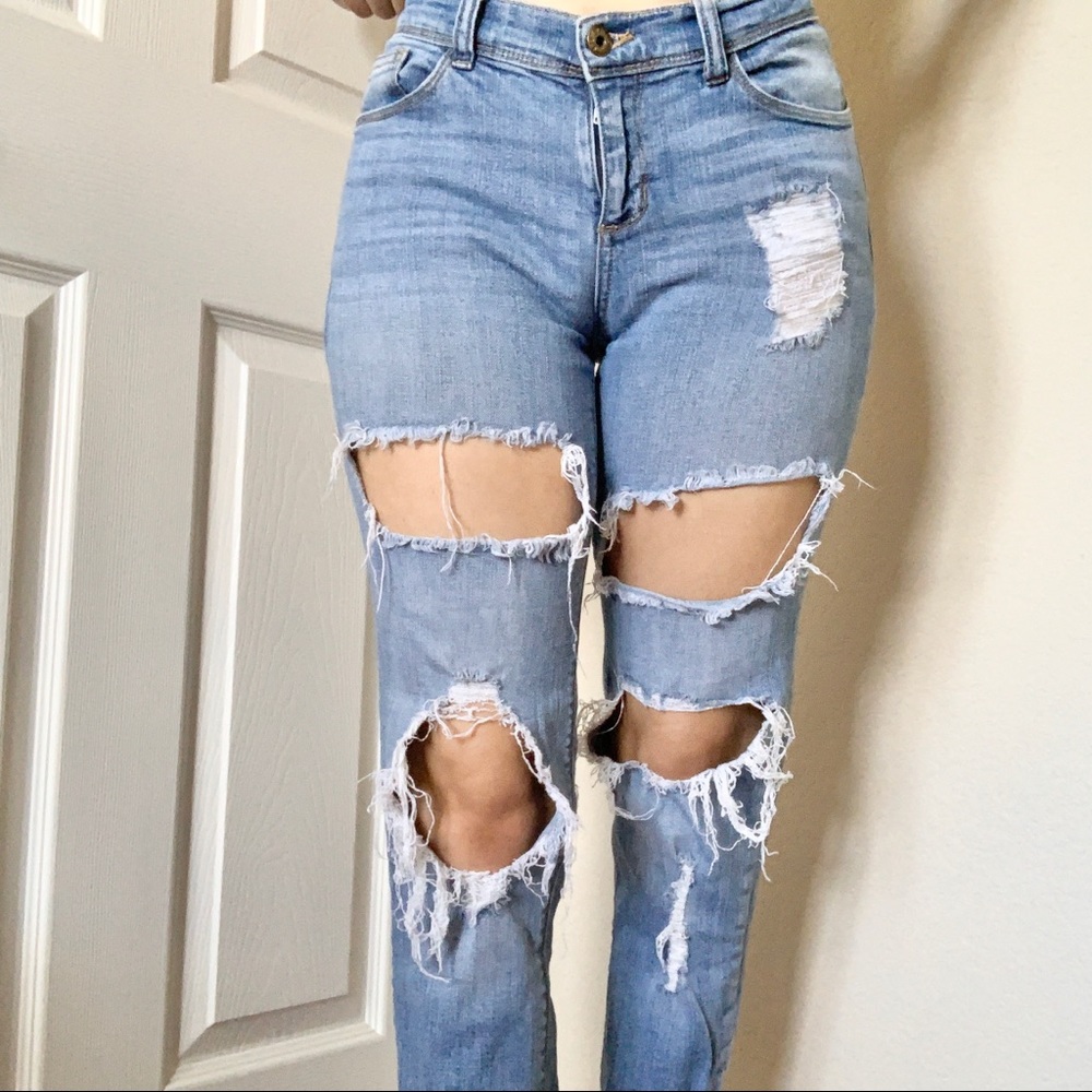 Distressed Denim Jeans